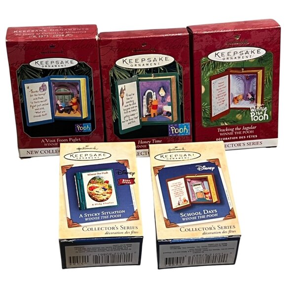Hallmark Keepsake Ornament Collectors Series Disney Winnie The Pooh Set Of 5 Boo - Picture 1 of 6
